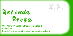 melinda urszu business card